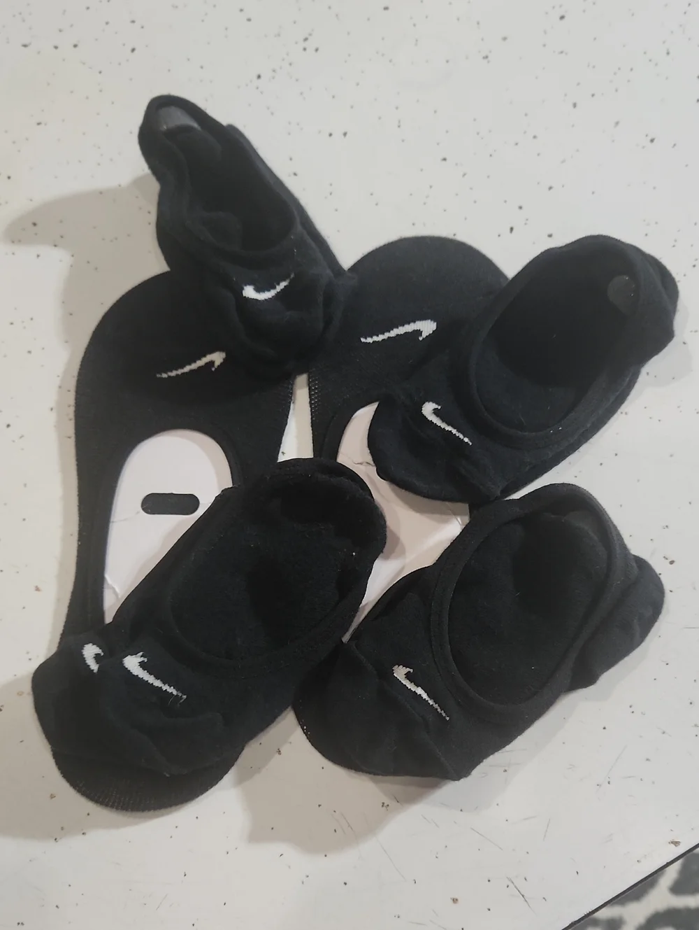 Nike Womens Black Low-Cut No-Show Socks with White Swoosh